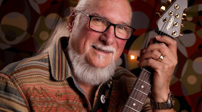 FILE - Guitarist, songwriter and record producer Steve Cropper poses Wednesday, Dec. 2, 2020, in Nashville, Tenn. (AP Photo/Mark Humphrey,File)