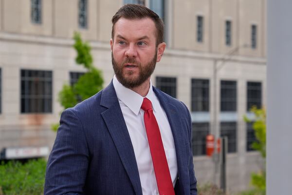 Cade Cothren, the former chief of staff to former Tennessee House Speaker Glen Casada, arrives at the federal courthouse Tuesday, April 22, 2025, in Nashville, Tenn. (AP Photo/George Walker IV)