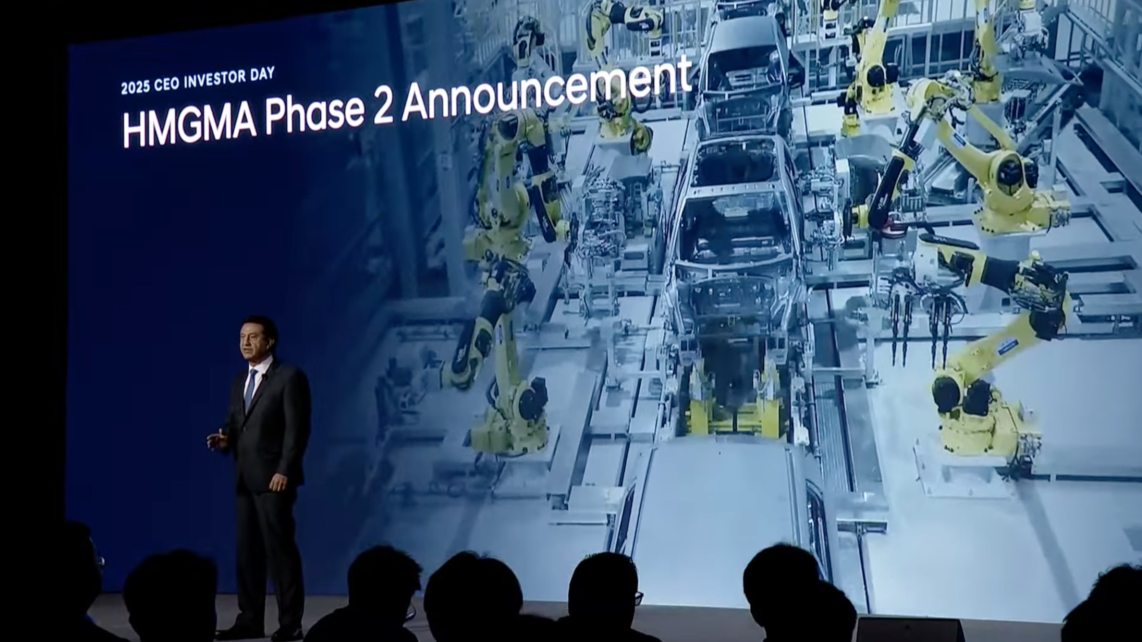 Hyundai Motor Co. CEO and President José Muñoz announced the second phase of construction and investment at the automaker's Georgia Metaplant on Sept. 18, 2025. This is a screenshot of Hyundai's annual investor meeting presentation in New York City. (Courtesy of Hyundai Motor Co.)