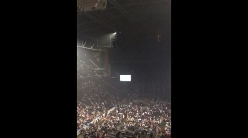 A concert by Florida Georgia Line was interrupted after a fire alarm went of inside the arena.