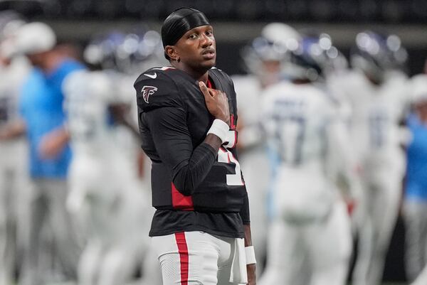 Falcons quarterback Michael Penix Jr. before last week's exhibition game against the Titans.