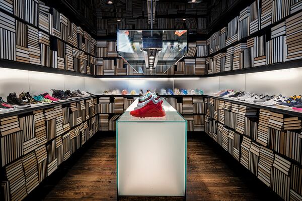 One of Wish Atlanta's sneaker rooms is inspired by the building previously housing the L5P Carnegie Library. (Courtesy of Wish Atlanta)