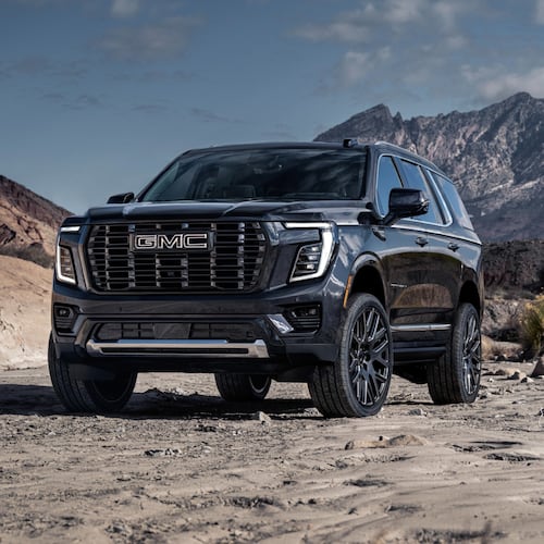 This photo provided by GMC shows the 2026 Yukon. The Yukon is an upscale full-size SUV that can carry people in comfort, haul plenty of cargo, and get impressive mpg with its available diesel-powered engine. (Courtesy of General Motors via AP)