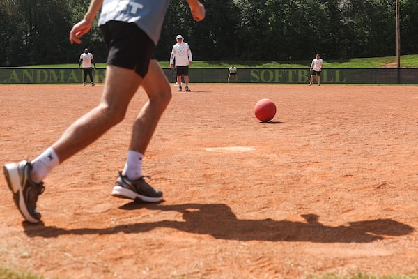 A marathon kickball game is underway in Fairburn in an attempt to break a world record. (Abbey Cutrer / AJC)