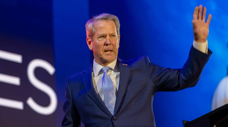 Gov. Brian Kemp, seen here at the annual Georgia Chamber Eggs & Issues breakfast in January, has called a special session to reshape Georgia voting and political boundaries. (Arvin Temkar/AJC)