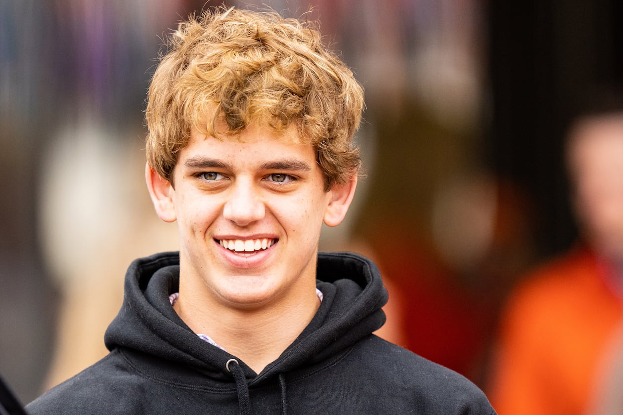 Arch Manning looks on during his recruiting visit to Clemson University before the game between the Clemson Tigers and the Florida State Seminoles at Clemson Memorial Stadium on Octo. 30, 2021 in Clemson, South Carolina. (Jacob Kupferman/Getty Images/TNS)