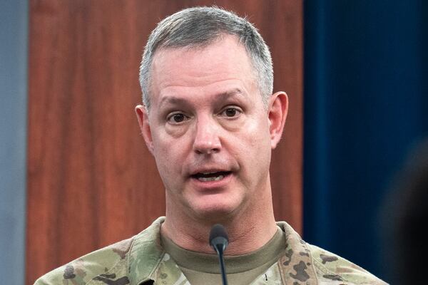 FILE - Joint Staff Director for Operations Lt. Gen. Alex Grynkewich, speaks to the media in the Pentagon Press Briefing Room, Monday, March 17, 2025, at the Pentagon in Washington. (AP Photo/Jacquelyn Martin, File)