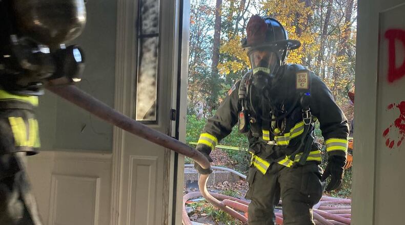 Sandy Springs will apply to the FY2022 Assistance to Firefighters Grant Program to help purchase fire helmets and bail out kits for personnel. COURTESY SANDY SPRINGS FIRE DEPARTMENT