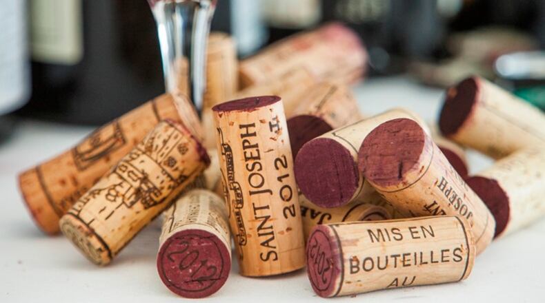 Corks at a wine tasting of St.-Joseph in New York, July 29, 2015. In the best of the wines from the appellation in the Rhone region of France, tasters found beauty and distinctiveness that makes the area such a singular site for syrah.