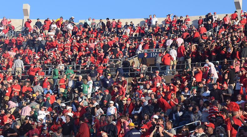 Georgia fans took over huge sections of Notre Dame Stadium when the Bulldogs played there in 2017. (Jeff Sentell/DawgNation)