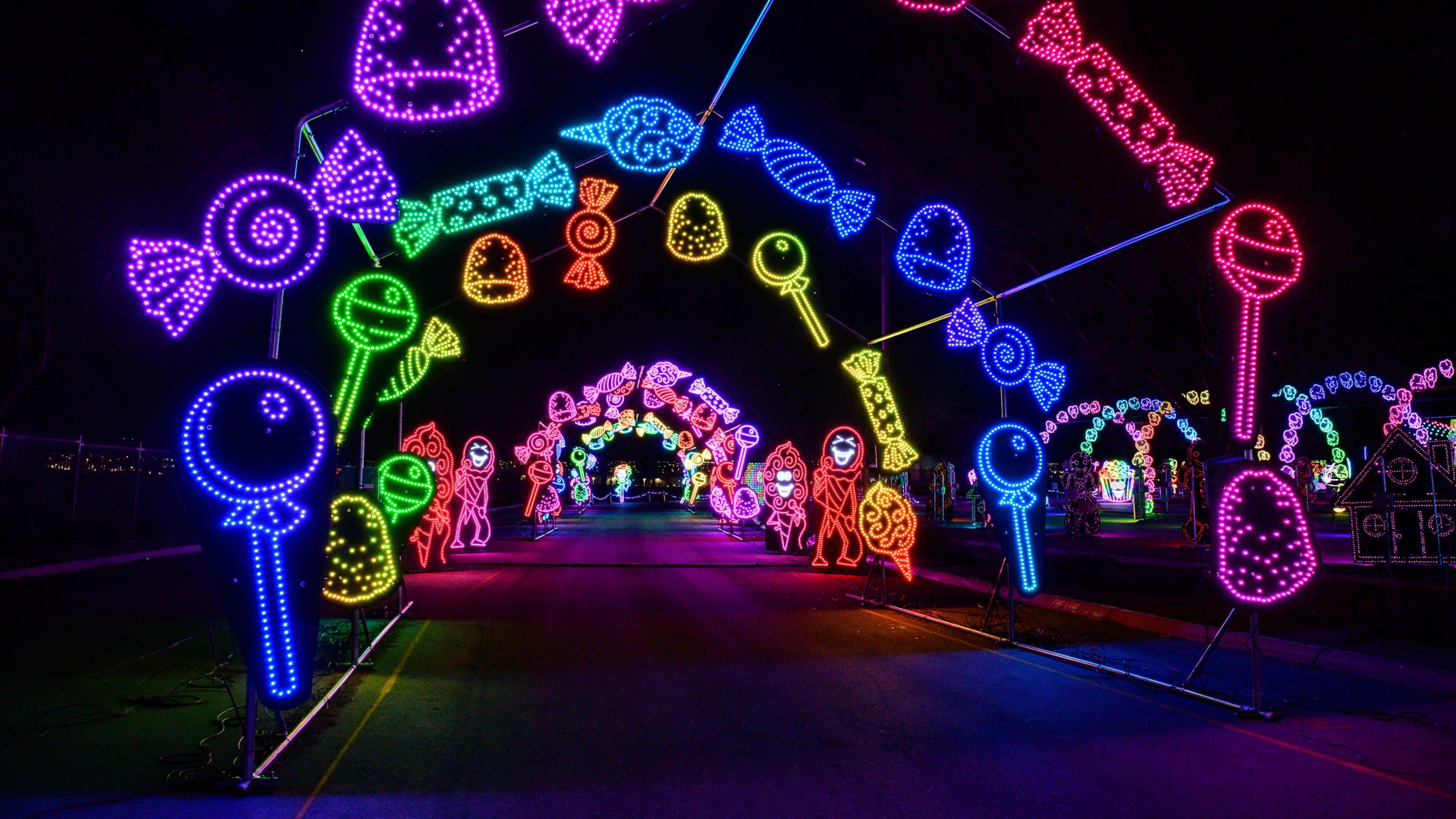 This year’s theme at the World of Illumination at Six Flags White Water is Candy Rush. The display will remain open through Jan. 4. (Courtesy of Tim Peluso/World of Illumination)