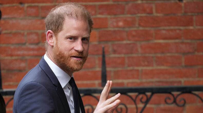 FILE - Britain's Prince Harry arrives at London's High Court in London, Tuesday, Jan. 20, 2026. (AP Photo/Alastair Grant, File)