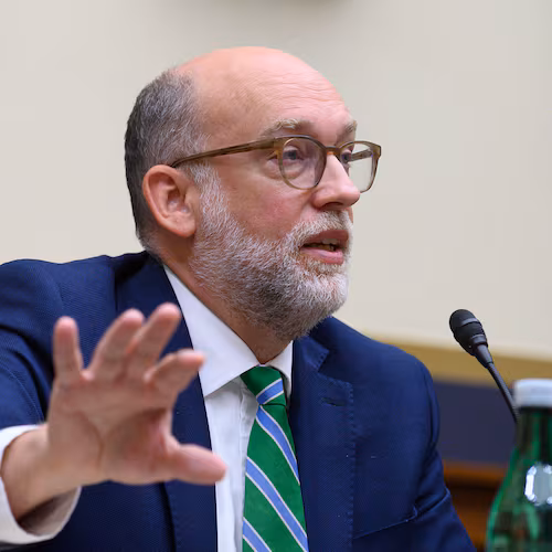 Russell Vought, acting director, Office of Management and Budget, testifies before the House Financial Committee on the Consumer Financial Protection Bureau (CFPB) semi-annual report, on Capitol Hill in Washington, Wednesday, July 15, 2026. (AP Photo/Cliff Owen)