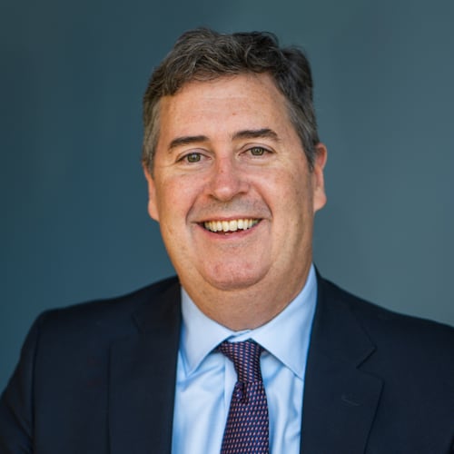 This photo provided by Joel Brennan's campaign shows Democratic candidate for Wisconsin governor Joel Brennan posing for a portrait in Milwaukee, Nov. 14, 2025. (Joel Brennan for Governor campaign via AP)