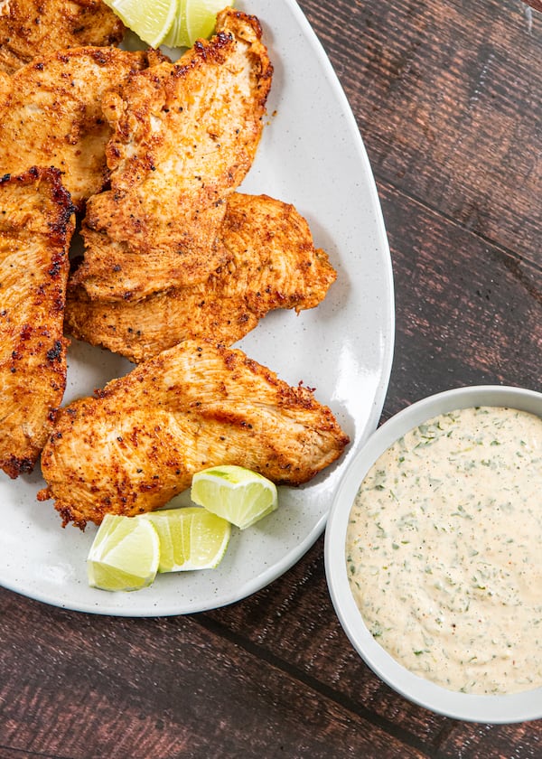 Peruvian-Style Chicken Cutlets made and styled by writer Kate Itrich-Williams at her home in Atlanta, Ga., Friday, May 22, 2026, for the 5:30 Challenge. (Aaliyah Man for the AJC)