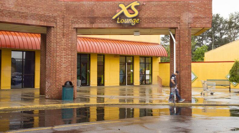 The front of XS Lounge in the Northeast Plaza in Brookhaven, Georgia, on Monday, April 23, 2018. (REANN HUBER/REANN.HUBER@AJC.COM)