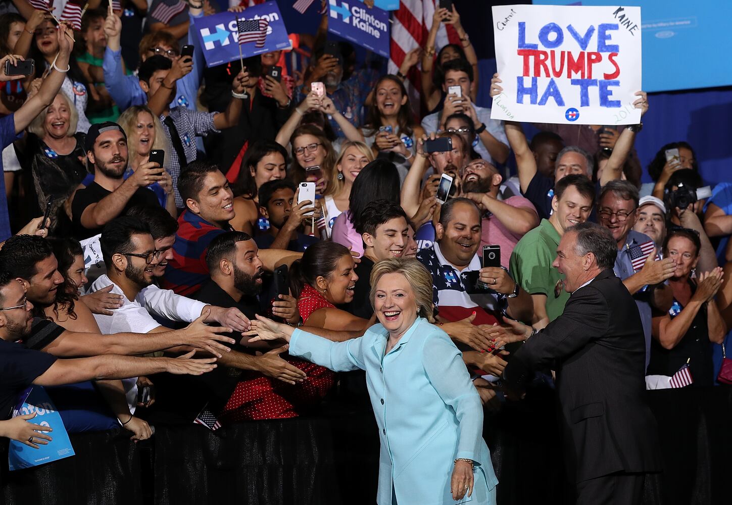 Clinton-Kaine ticket makes debut