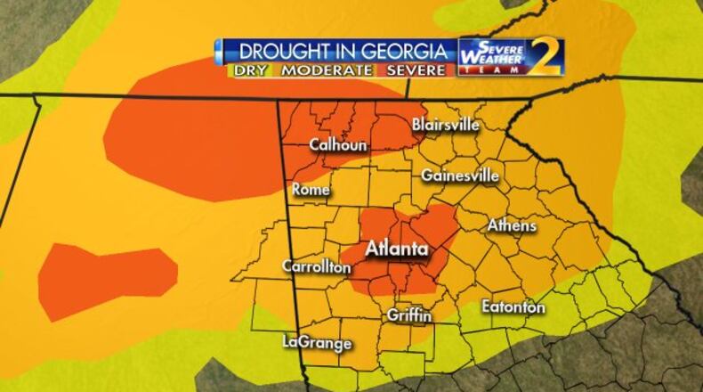 Metro Atlanta was in a severe drought Thurs., June 16, 2016. (Credit: Channel 2 Action News)