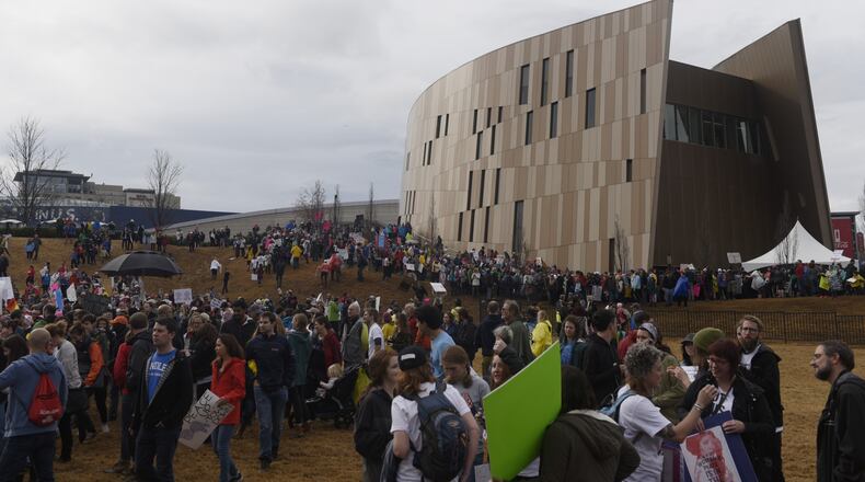 The Center for Civil and Human Rights served as a staging area before the start of the Jan. 21 Women’s March in Atlanta. The center has rejected plans for a memorial to the “comfort women” of World War II, according to supporters of the plan. Photo: staff