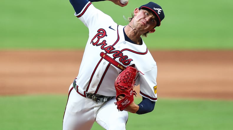 Atlanta Braves pitcher Hurston Waldrep delivers in the first inning of a baseball game against the St. Louis Cardinals, Thursday, July 2, 2026, in Atlanta. (Colin Hubbard/AP)