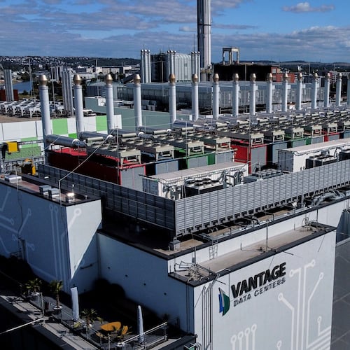 FILE -A data centre is pictured in Frankfurt, Germany, Friday, Aug. 22, 2025. (AP Photo/Michael Probst, File)