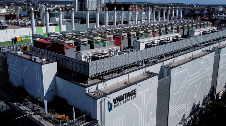 FILE -A data centre is pictured in Frankfurt, Germany, Friday, Aug. 22, 2025. (AP Photo/Michael Probst, File)