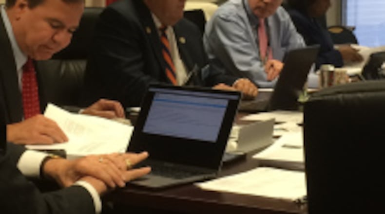 The Georgia Composite Medical Board met Thursday and approved new training requirements on opioid prescribing for Georgia physicians. Pictured (from left) are board members Dr. John Antalis, Dr. John Jeffrey Marshall and Dr. E. Dan DeLoach and interim Executive Director LaSharn Hughes.