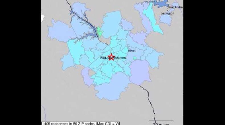 The U.S. Geological Survey says a 3.2 magnitude earthquake hit near Augusta on Tuesday morning.