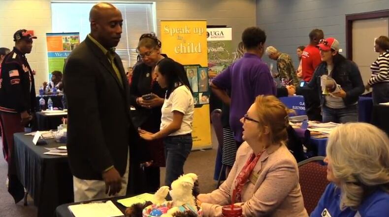 Clayton County Chairman Jeffrey Turner interacts with residents at the first ‘Show on the Road’ event presented by the county. CONTRIBUTED
