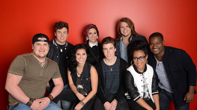 AMERICAN IDOL XIII: Top 8: Clockwise from left, Dexter Roberts, Alex Preston, Jessica Meuse, Caleb Johnson, C.J. Harris, Malaya Watson, Sam Woolf and Jena Irene on AMERICAN IDOL XIII airing Thursday, April 3 (9:00-9:30 PM ET / PT) on FOX. CR: Michael Becker / FOX. Copyright 2014 / FOX Broadcasting. AMERICAN IDOL XIII: Top 8: Clockwise from left, Dexter Roberts, Alex Preston, Jessica Meuse, Caleb Johnson, C.J. Harris, Malaya Watson, Sam Woolf and Jena Irene on AMERICAN IDOL XIII airing Thursday, April 3 (9:00-9:30 PM ET / PT) on FOX. CR: Michael Becker / FOX. Copyright 2014 / FOX Broadcasting.