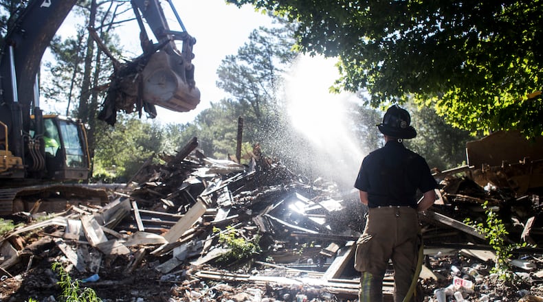 DeKalb County crews demolish part of the Brannon Hill Condominiums in 2017.