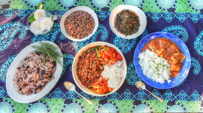 To go with black-eyed peas and a pot of greens on New Year's Day, you can try (from left) Erin French’s Slow-Roasted Pork Picnic Shoulder with Cinnamon & Rosemary, Raul Dominguez’s Ropa Vieja, or Toni Tipton-Martin’s Catfish Étouffée. Styling by Wendell Brock / Chris Hunt for the AJC