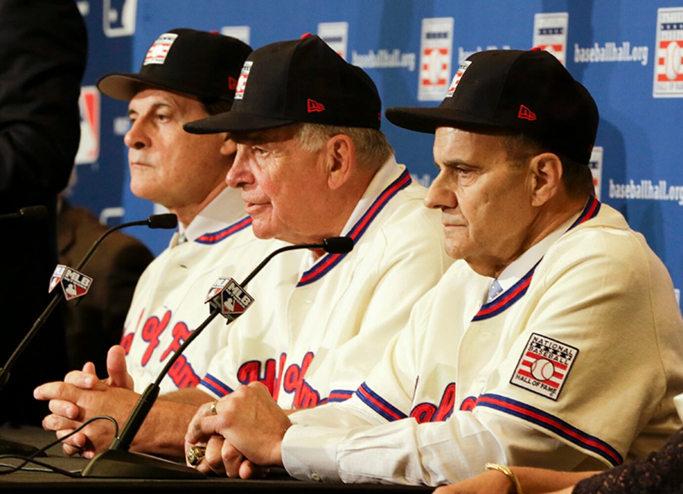 Bobby Cox, Tony La Russa and Joe Torre unanimous selections