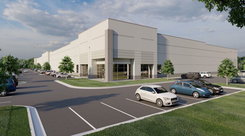 This is a rendering of one of the five buildings expected to comprise the Victory Landing Logistics Center.