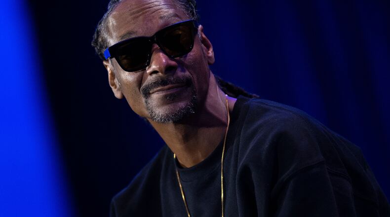 Rapper Snoop Dogg attends the Pepsi Super Bowl LVI Halftime Show news conference at the Los Angeles Convention Center on Thursday, Feb. 10, 2022, in Los Angeles. (Valerie Macon/AFP via Getty Images/TNS)