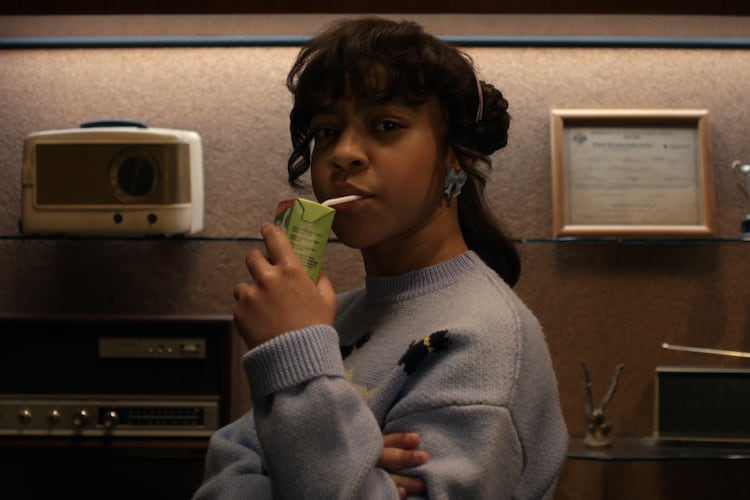 Atlanta actor Priah Ferguson as Erica Sinclair in the final season of "Stranger Things." (Courtesy of Netflix)