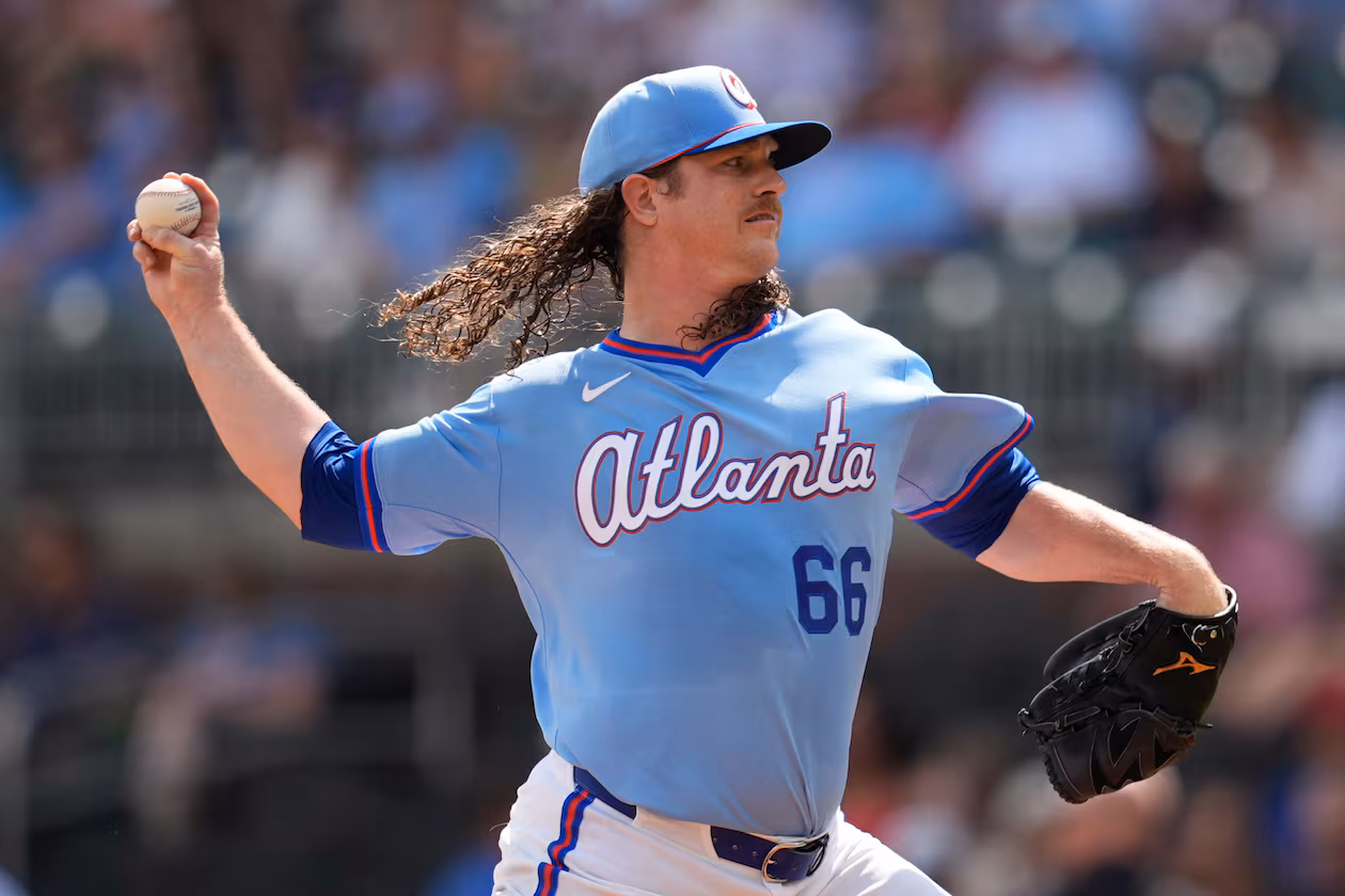 Atlanta Braves pitcher Grant Holmes works in the first inning of a baseball game against the Washington Nationals, Saturday, May 23, 2026, in Atlanta. (Mike Stewart/AP)