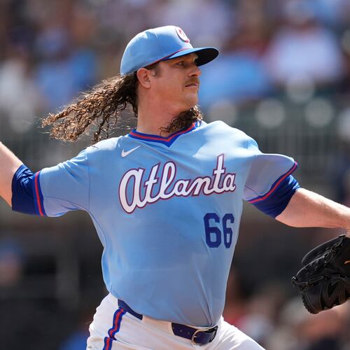Atlanta Braves pitcher Grant Holmes works in the first inning of a baseball game against the Washington Nationals, Saturday, May 23, 2026, in Atlanta. (Mike Stewart/AP)