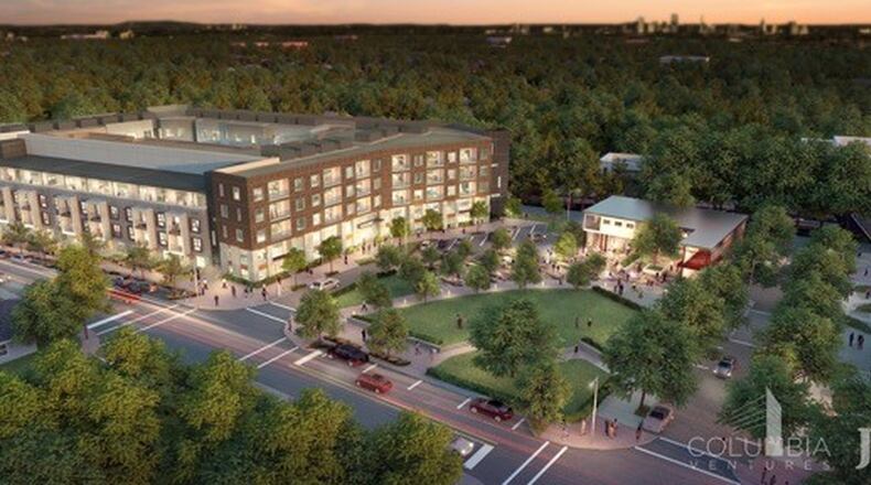 A rendering of Spoke, a transit-oriented development on MARTA land at the system’s Edgewood/Candler Park station. Source: Columbia Ventures