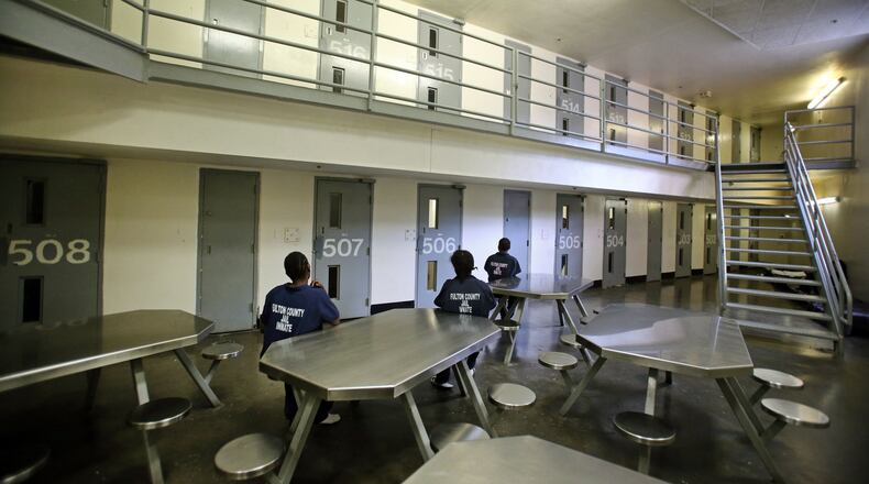A Fulton County task force recommends alternatives to jail to help reduce costs borne by county taxpayers. Operating the county jail, pictured here, is one of the county’s largest line items. JASON GETZ / AJC FILE