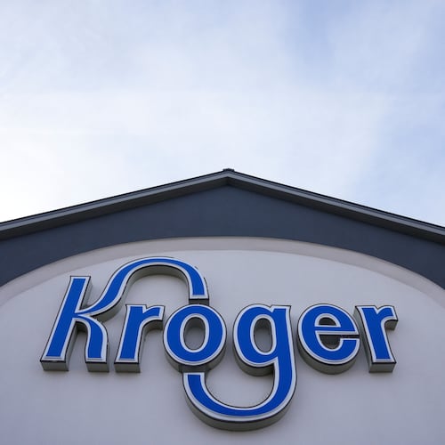 FILE - A Kroger grocery store is seen in Monroe, Ohio. (AP Photo/Jeff Dean, File)