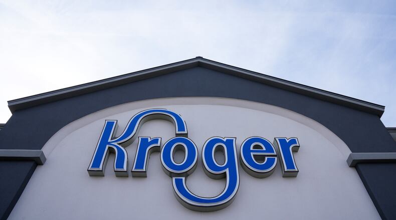 FILE - A Kroger grocery store is seen in Monroe, Ohio. (AP Photo/Jeff Dean, File)