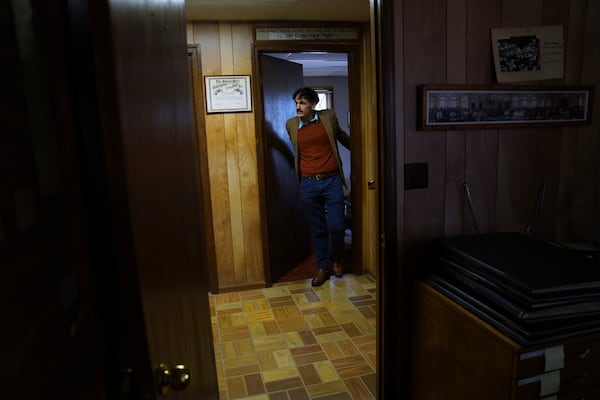 Nathan Rees, a committee member and Sacred Harp museum curator, at The Sacred Harp Publishing Company and Museum in Carrolton, Ga., on Friday, March 21, 2025. (AP Photo/Jessie Wardarski)