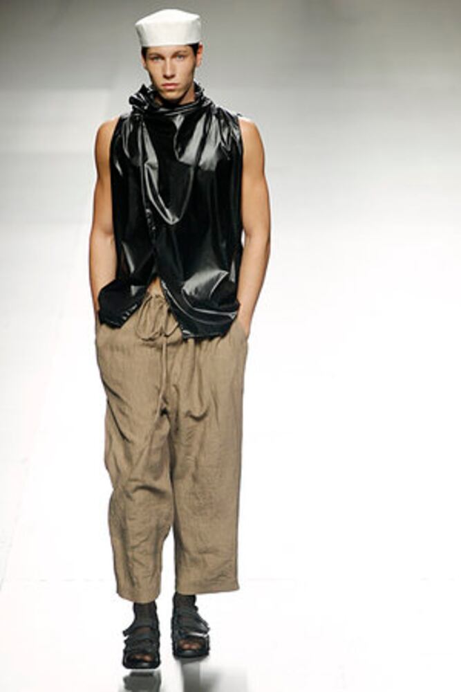 Men take the runway during Spain Fashion Week