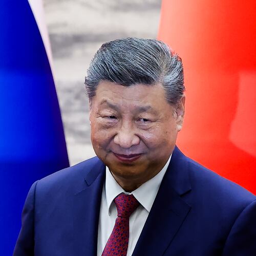 Chinese President Xi Jinping looks on during a signing ceremony with Russian President Vladimir Putin at the Great Hall of the People in Beijing, Wednesday, May 20, 2026. (Maxim Shemetov/Pool Photo via AP)