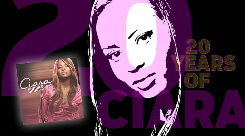 The 20th anniversary of Atlanta singer Ciara's debut album "Goodies." Illustration by ArLuther Lee | The Atlanta Journal-Constitution