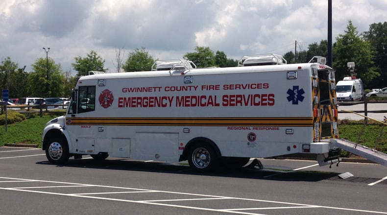 Gwinnett County Fire Department's mobile ambulance bus can treat up to 16 non-critical patients at a time.