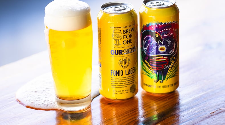 Fonio lager is a collaboration between Creature Comforts Brewing Co. and Our Culture Brewing Co. (Courtesy of Creature Comforts Brewing Co.)