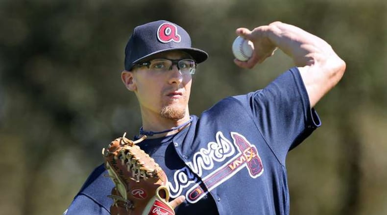 Matt Marksberry, pictured during 2016 spring training, awakened from a medically induced coma Thursday, after suffering a seizure and collapsed lung during a colonoscopy procedure at an Orlando hospital. (Curtis Compton/AJC file photo)