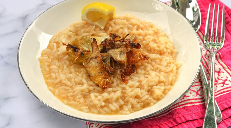 Oven-Fried Artichoke Risotto. (Chris Hunt for The Atlanta Journal-Constitution)